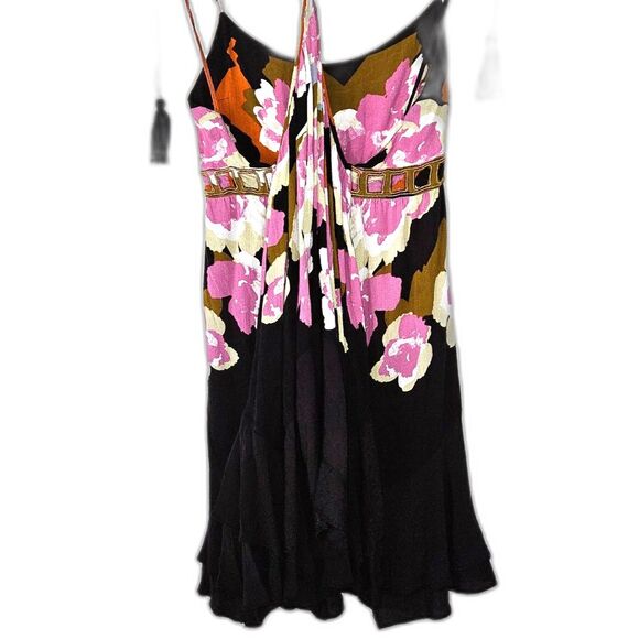 Intimately FREE PEOPLE Sweet Lucy Slip Mini Dress Printed Floral Tiered XS - Picture 3 of 6